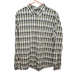 Banana Republic Untucked Fit Plaid Flannel Button Down Shirt Mens Large